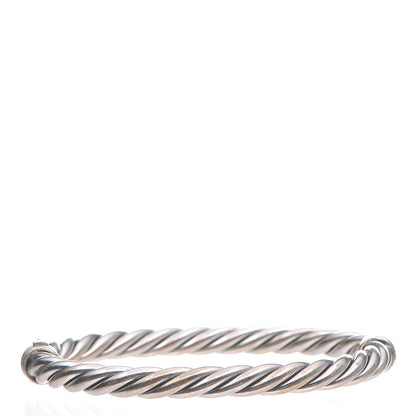 David Yurman Sterling Silver 6mm Sculpted Cable Hinge Bracelet 1 of 5