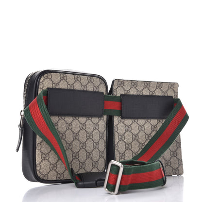 Gucci GG Supreme Monogram Web Belt Bag Black 3 of 9