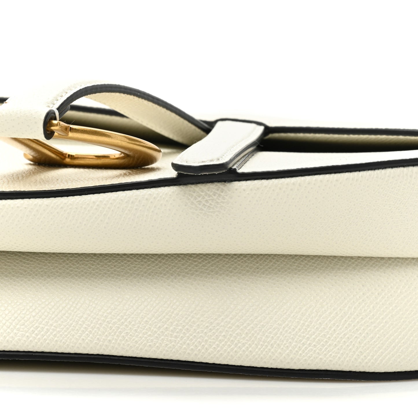 Grained Calfskin Saddle Bag Latte