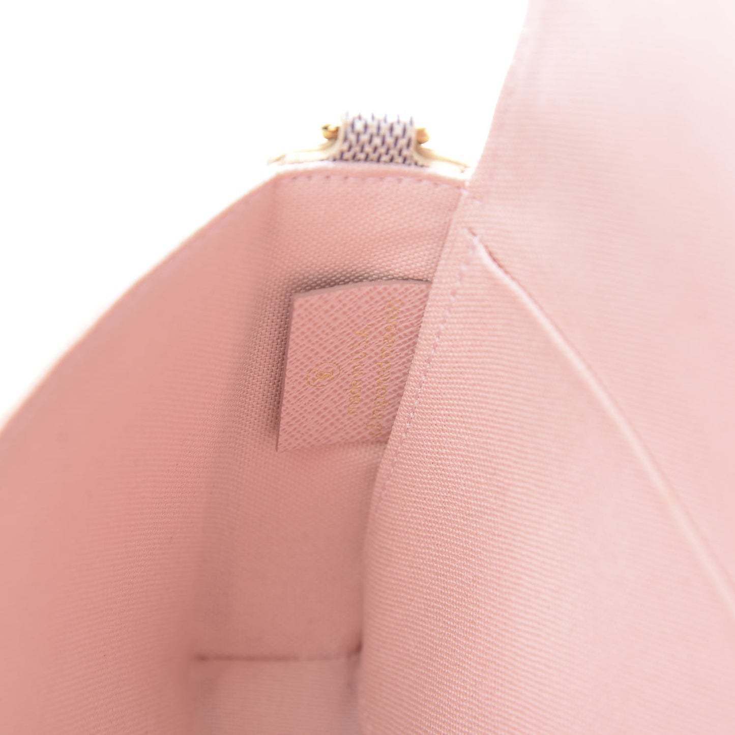 Damier Azur Pochette Felicie Chain Wallet Rose Ballerine