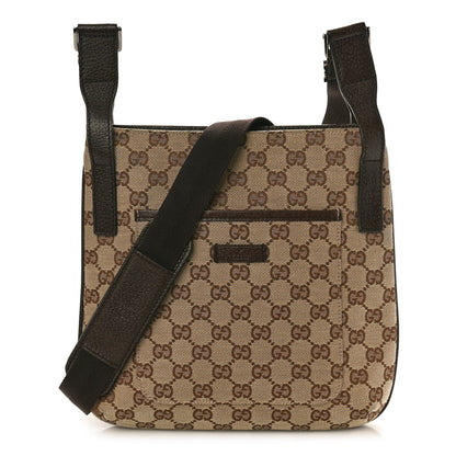 Gucci Monogram Flat Messenger Bag Dark Brown 1 of 12