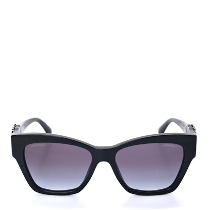 Chanel Acetate Square Cat Eye CC Sunglasses 5456-Q-B Black 2 of 7