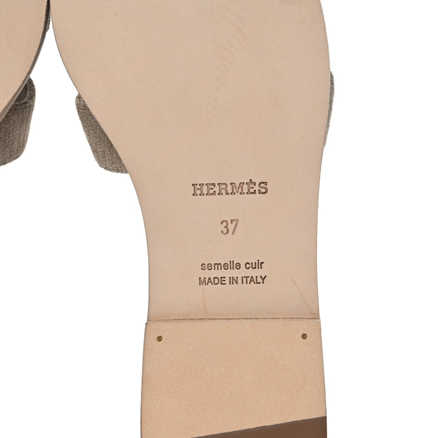 Chevre Velours Vibrato Oran Sandals 37 Beige Sable