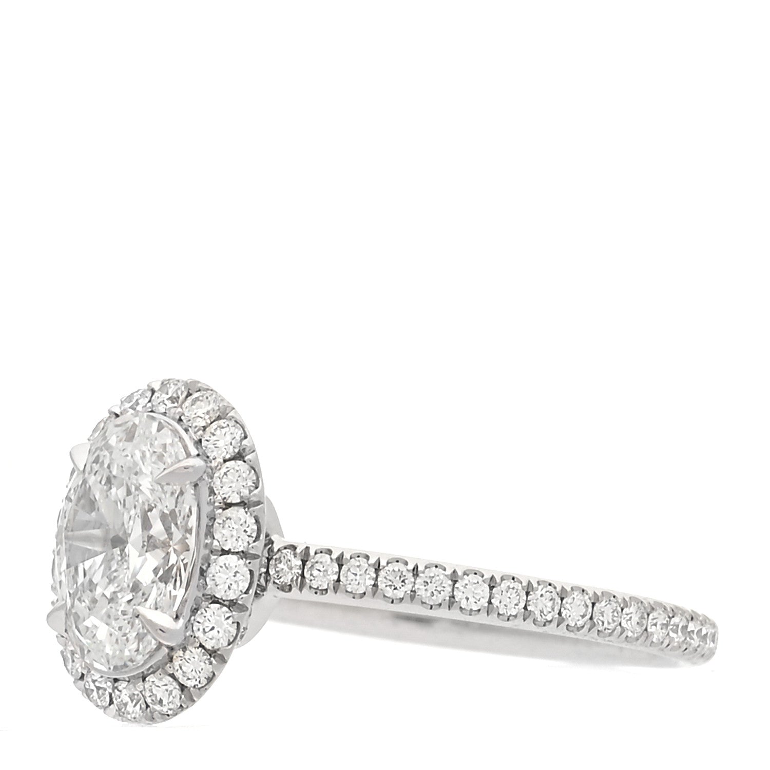Harry Winston Platinum Diamond 1.10ct The One Oval Shaped Micropave Engagement Ring 50 5.5 3 of 6