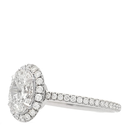 Harry Winston Platinum Diamond 1.10ct The One Oval Shaped Micropave Engagement Ring 50 5.5 3 of 6