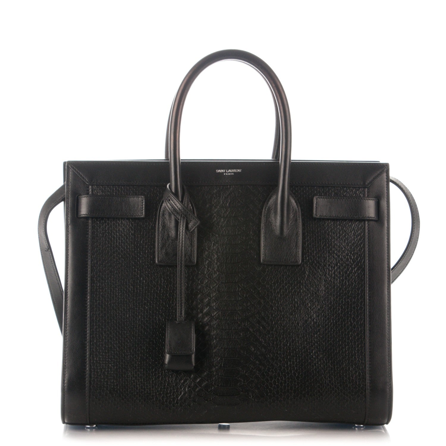 Saint Laurent Python Calfskin Embossed Small Sac de Jour Black 1 of 11