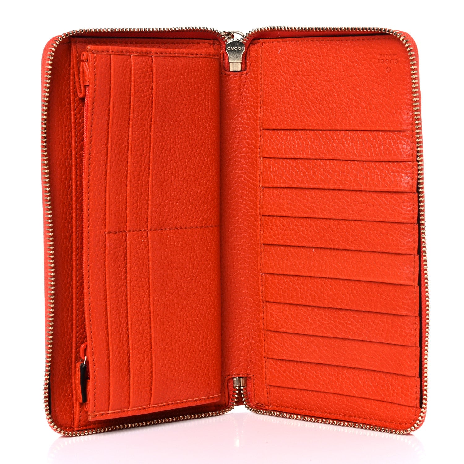 Gucci Pebbled Calfskin Soho Zip Around Wallet Sun Orange 5 of 11