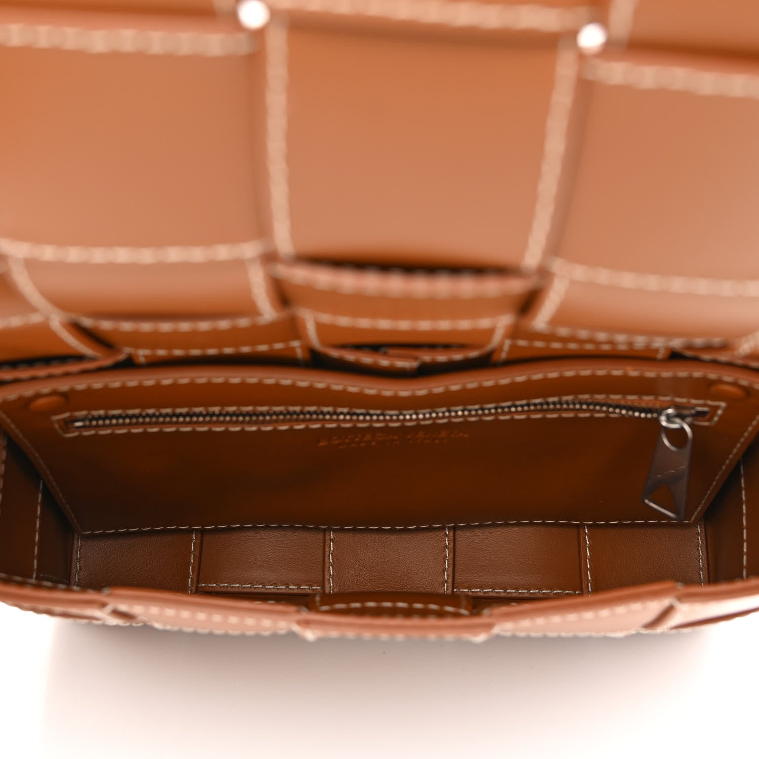 Bottega Veneta Lambskin Maxi Intrecciato Edge Stitch Cassette Crossbody Bag Wood 5 of 10
