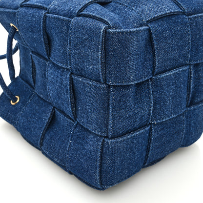 Bottega Veneta Denim Maxi Intrecciato Small Cassette Crossbody Bucket Bag Indigo 7 of 8