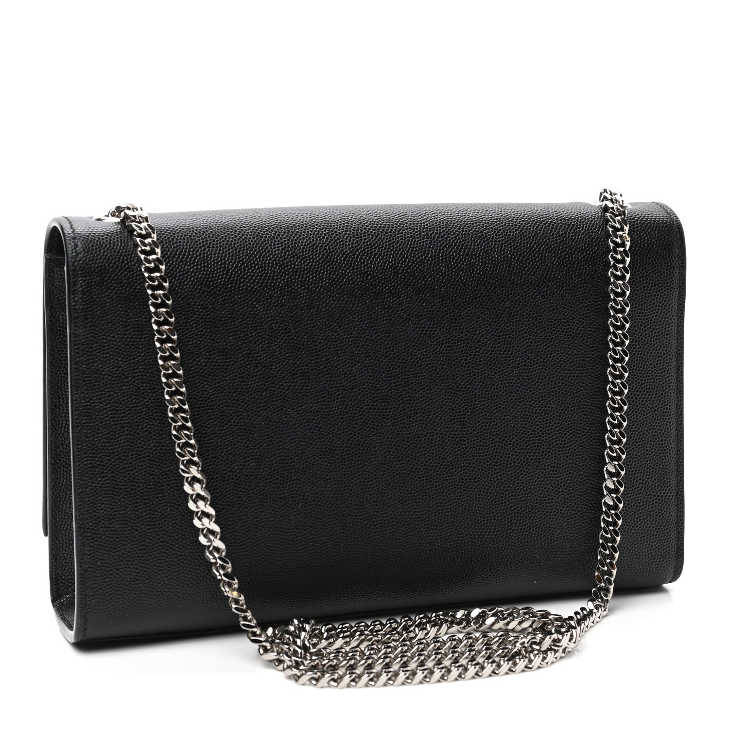 Saint Laurent Grain De Poudre Medium Classic Monogram Kate Satchel Black 3 of 9
