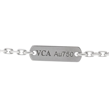 Van Cleef & Arpels 18K White Gold Diamond Guilloche Vintage Alhambra Pendant Necklace 5 of 6