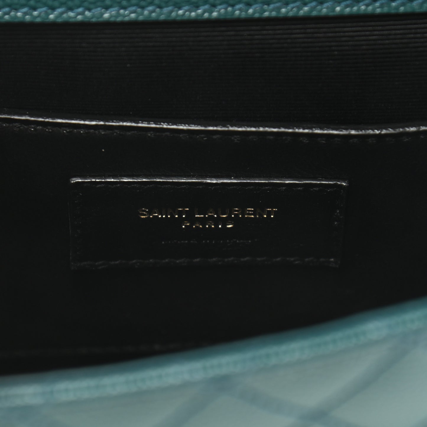 Grain De Poudre Textured Mixed Matelasse Triquilt Small Monogram Satchel Sea Turquoise