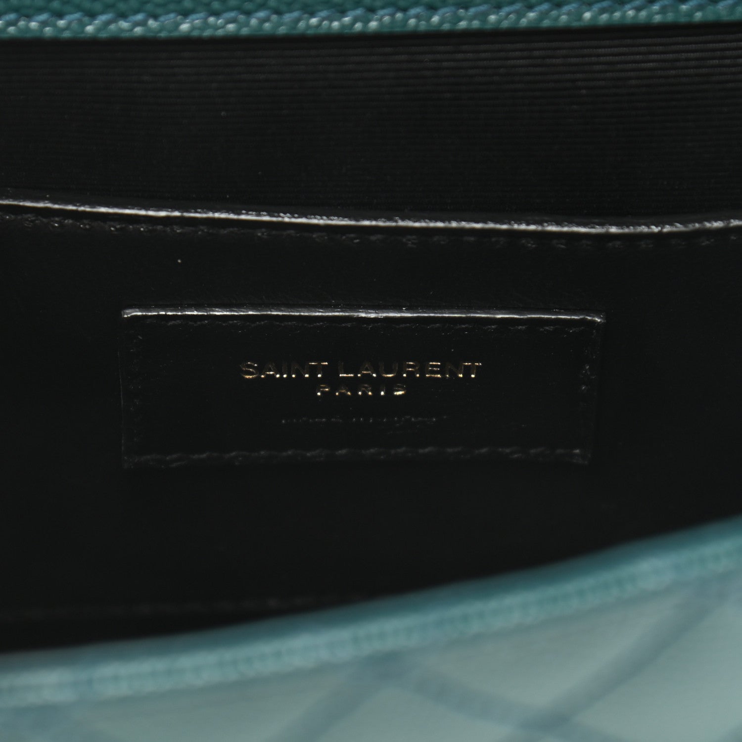 Saint Laurent Grain De Poudre Textured Mixed Matelasse Triquilt Small Monogram Satchel Sea Turquoise 9 of 11