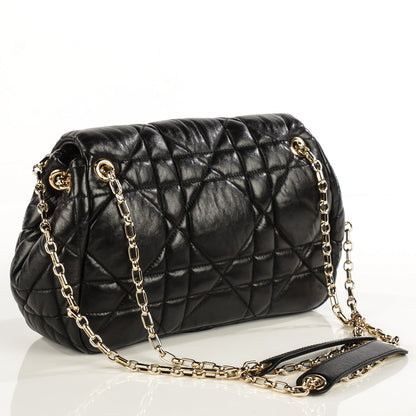 Christian Dior Lambskin Cannage Small Milly La Foret Shoulder Bag Black 3 of 7