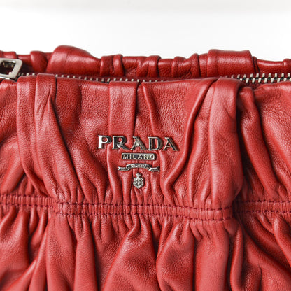 Prada Nappa Gaufre Wristlet Red 8 of 8