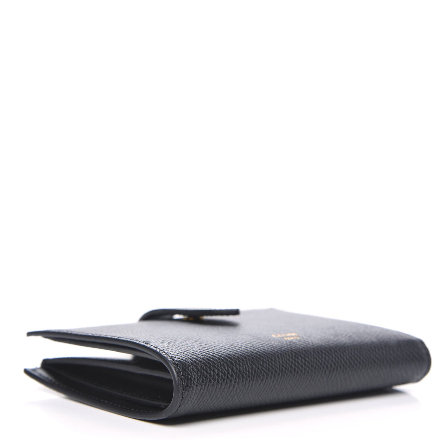 Grained Calfskin Medium Multifunction Strap Wallet Black