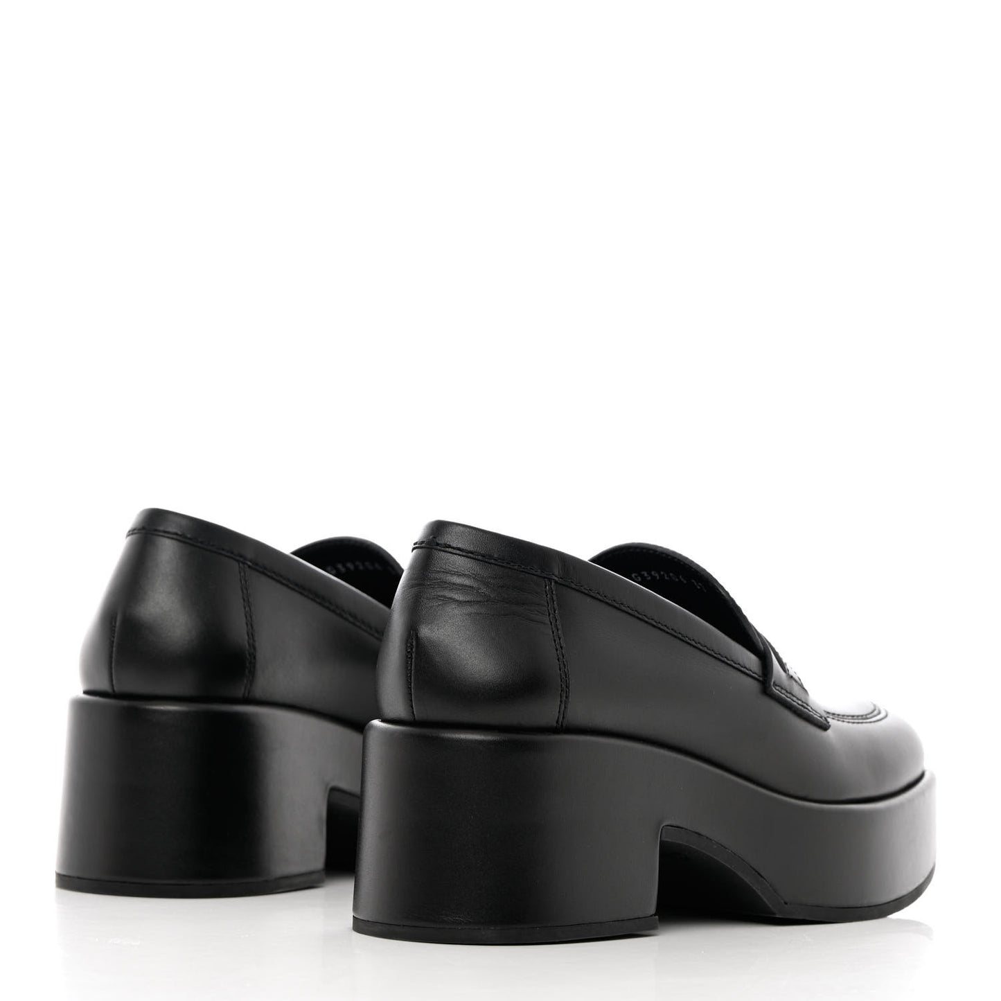 Calfskin CC Platform Loafers 37 Black