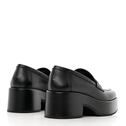 Chanel Calfskin CC Platform Loafers 37 Black 4 of 11