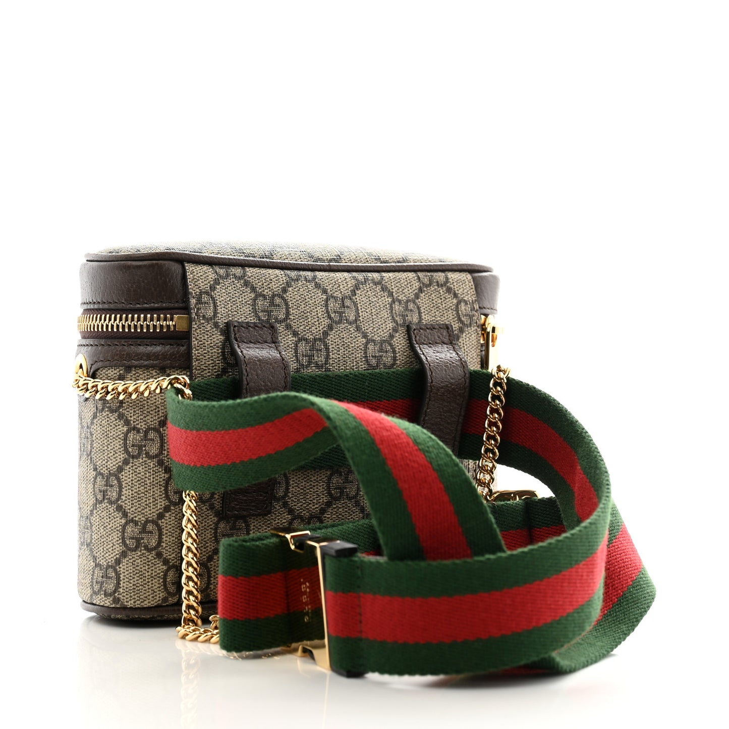 GG Supreme Monogram Textured Dollar Calfskin Web Ophidia Belt Bag 95 38 Beige Ebony New Acero