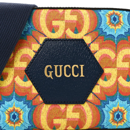 Gucci GG Supreme Kaleidoscope Calfskin Script Logo Gucci 100 Camera Bag Blue Orange Multicolor Blue Agata 7 of 10