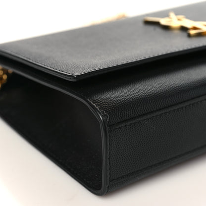 Saint Laurent Grain De Poudre Medium Classic Monogram Kate Satchel Black 8 of 9