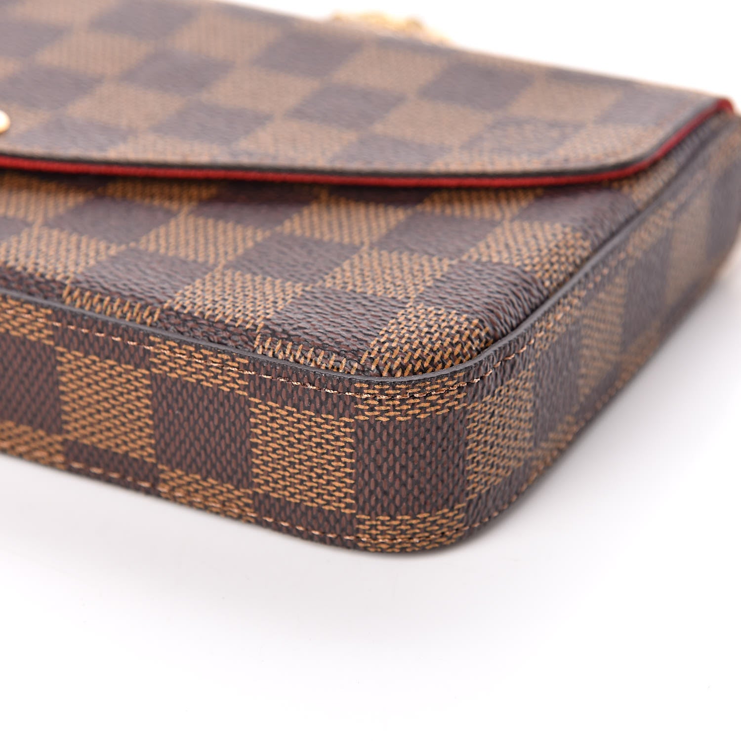 Louis Vuitton Damier Ebene Pochette Felicie Chain Wallet 11 of 12