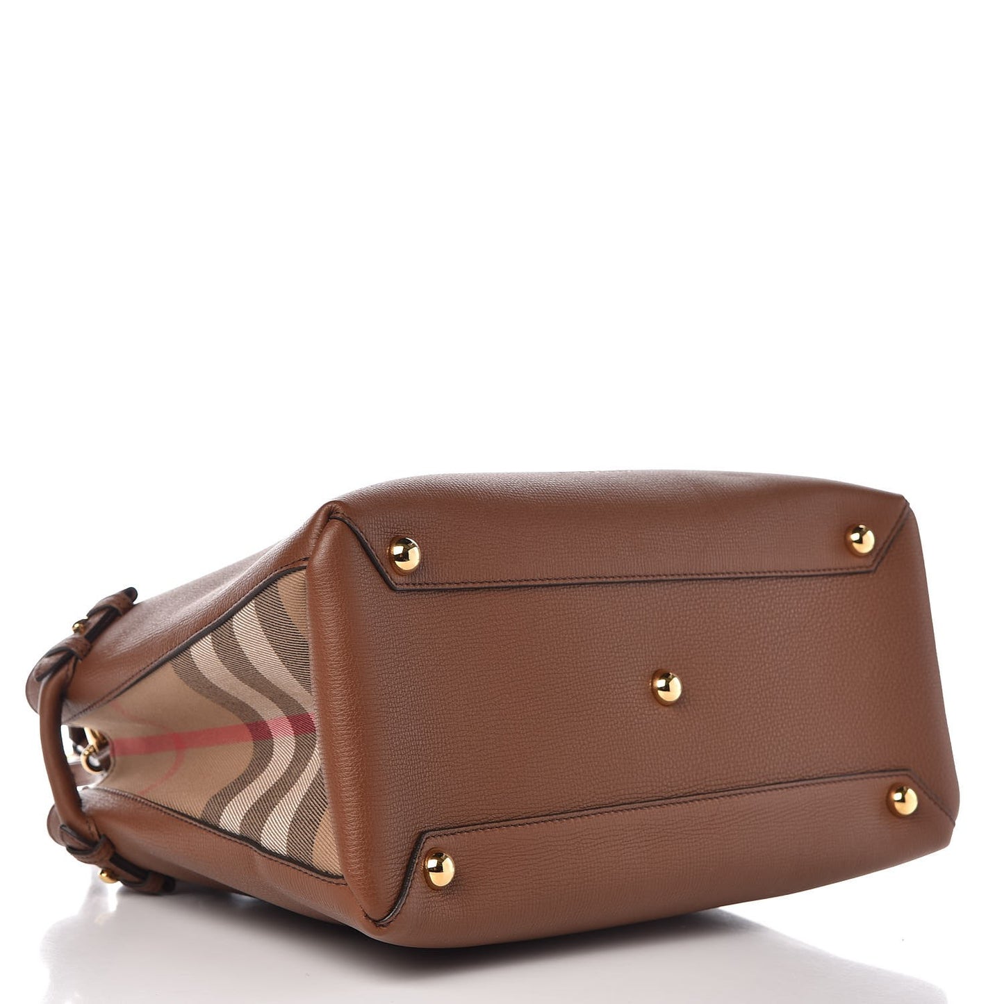 Grainy Calfskin House Check Medium Banner Tote Tan