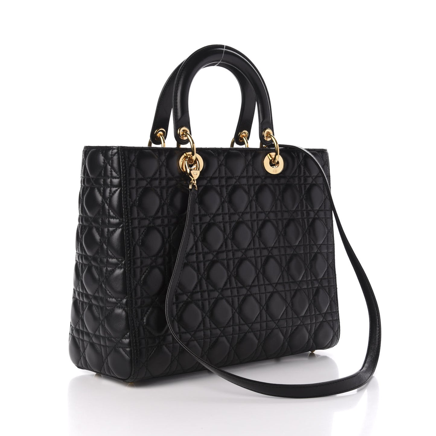 Lambskin Cannage Large Lady Dior Black