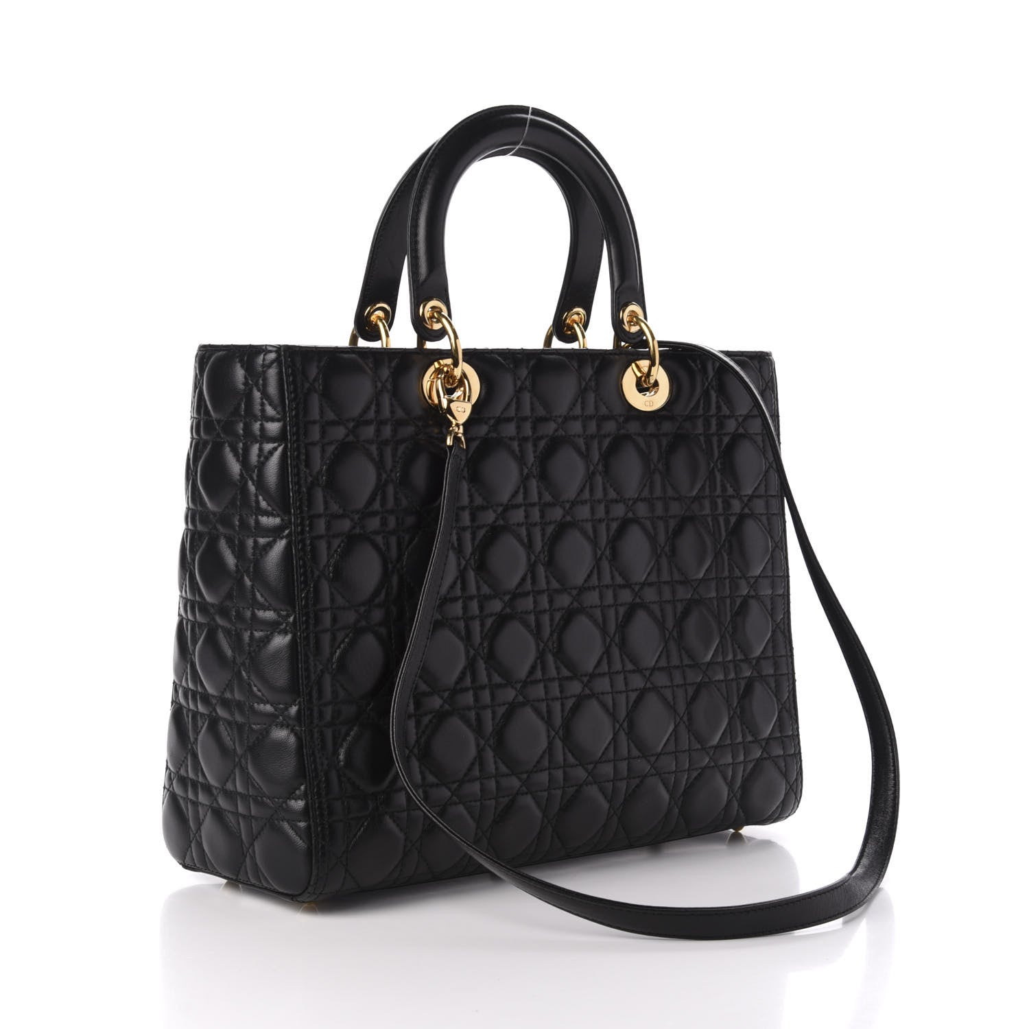 Christian Dior Lambskin Cannage Large Lady Dior Black 3 of 10
