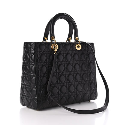 Christian Dior Lambskin Cannage Large Lady Dior Black 3 of 10