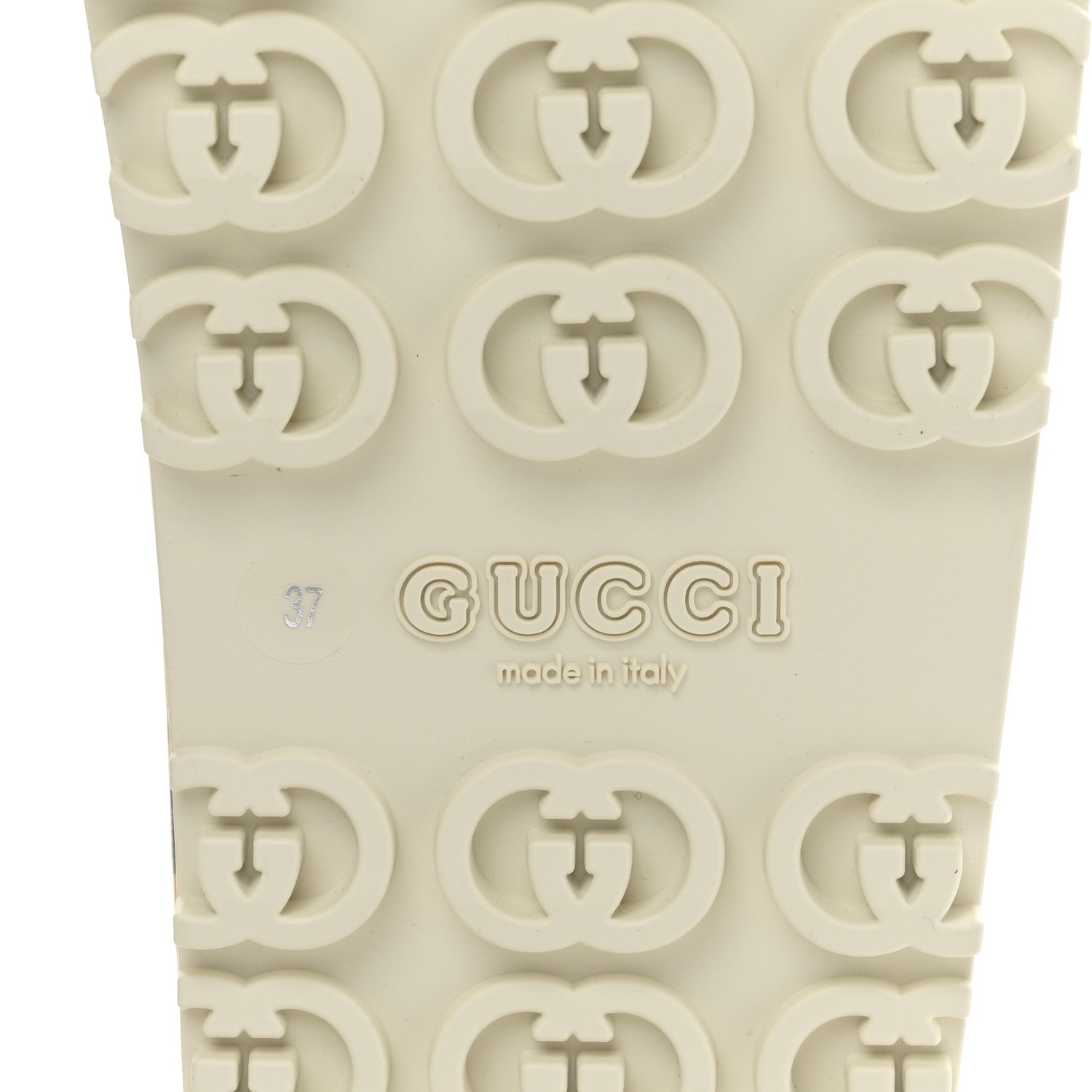 Gucci X PIKARAR Cubic Rubber Monogram Animal Print Womens Interlocking G Platform 42mm Slide Sandals 37 Beige Ebony Multicolor 6 of 8