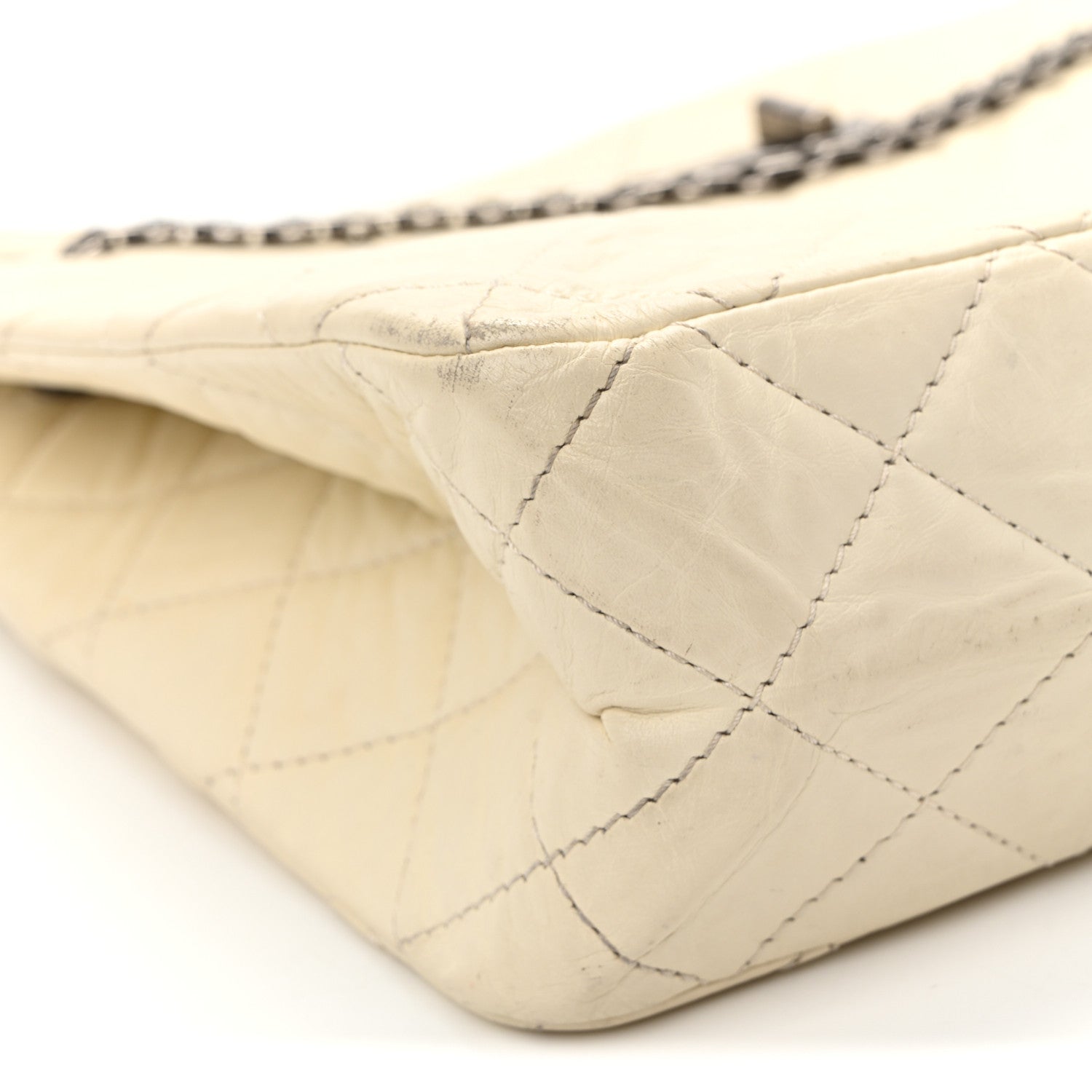 Chanel Aged Calfskin Quilted Reissue 2.55 Tote Ivory 9 of 14