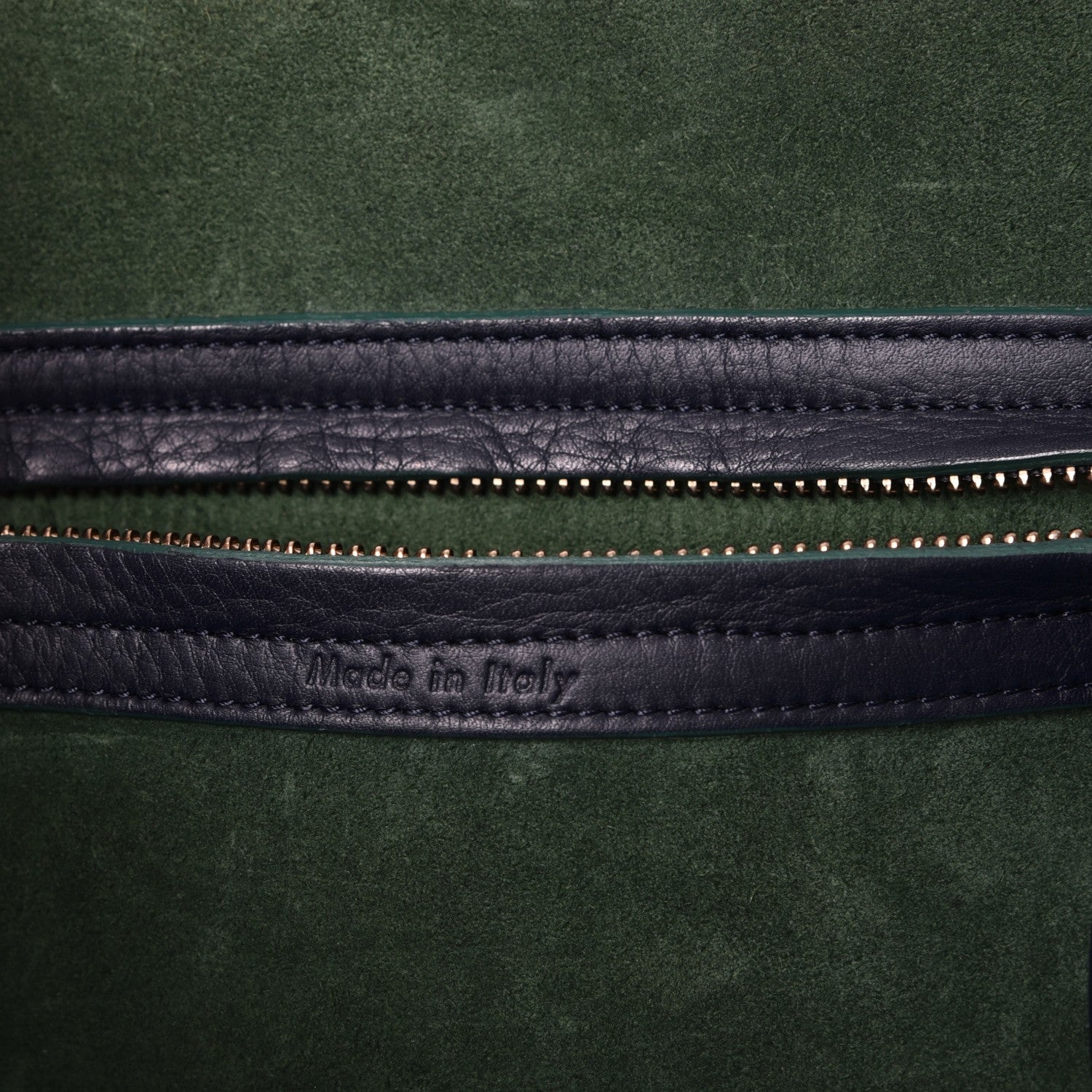 Celine Supple Calfskin Medium Phantom Luggage Navy Blue Green Trim 7 of 11