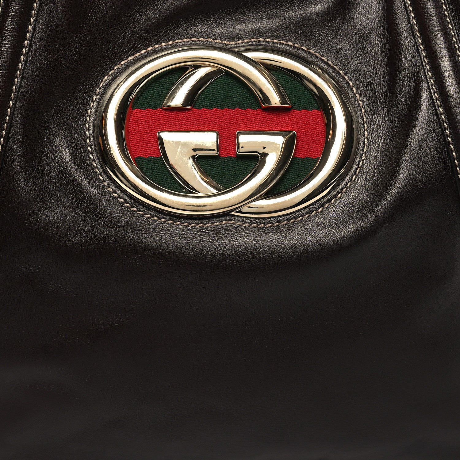 Gucci Calfskin Medium Britt Hobo Dark Brown 8 of 10