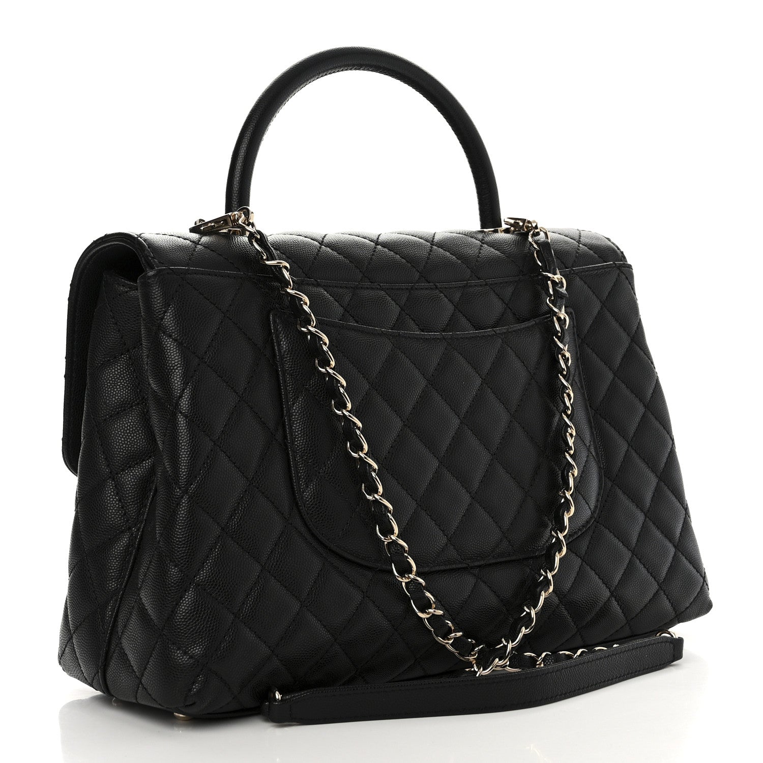 Chanel Caviar Quilted Medium Coco Handle Flap Black 3 of 11