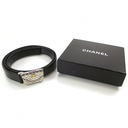 Chanel Leather Classic Chain Flap Belt Black 32 3 of 7