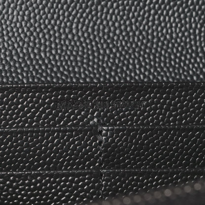 Saint Laurent Grain De Poudre Matelasse Chevron Monogram Flap Wallet Coal 7 of 11