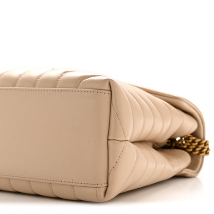 Saint Laurent Calfskin Y Quilted Monogram Medium Loulou Chain Satchel Nude Powder 10 of 13
