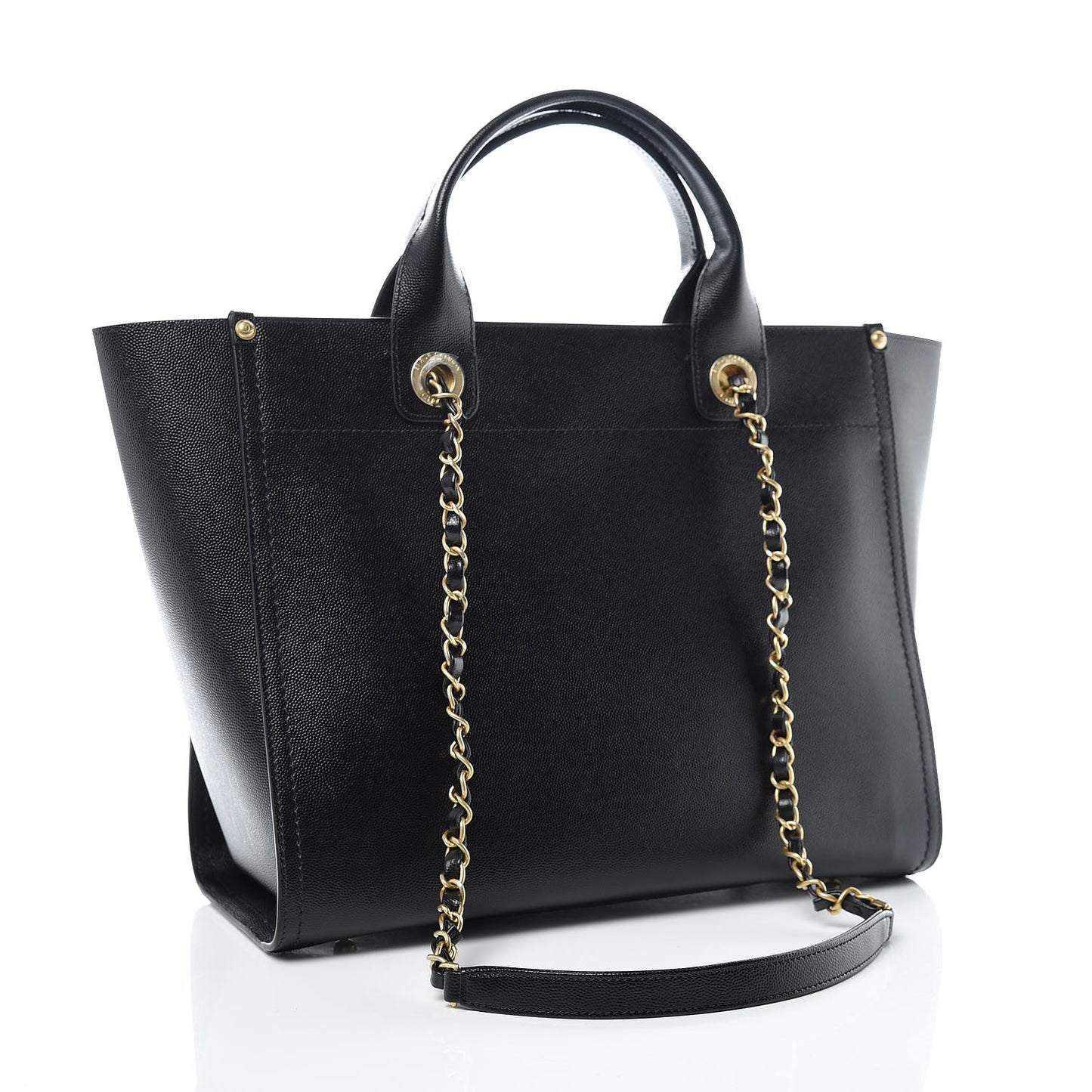 Caviar Small Studded Deauville Tote Black