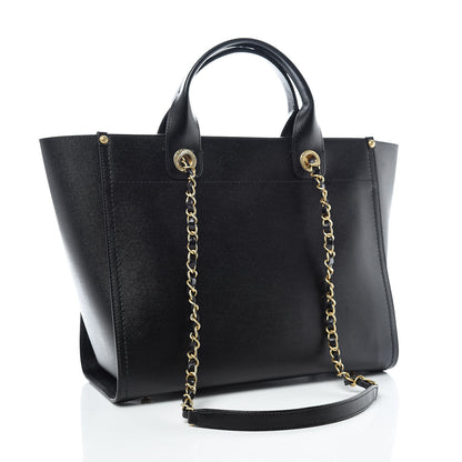 Chanel Caviar Small Studded Deauville Tote Black 4 of 10