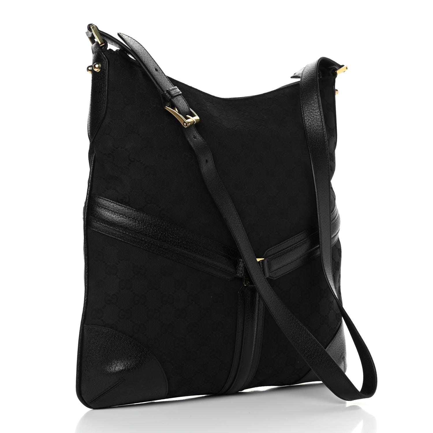 Gucci Monogram Interlocking GG Messenger Bag Black 2 of 4