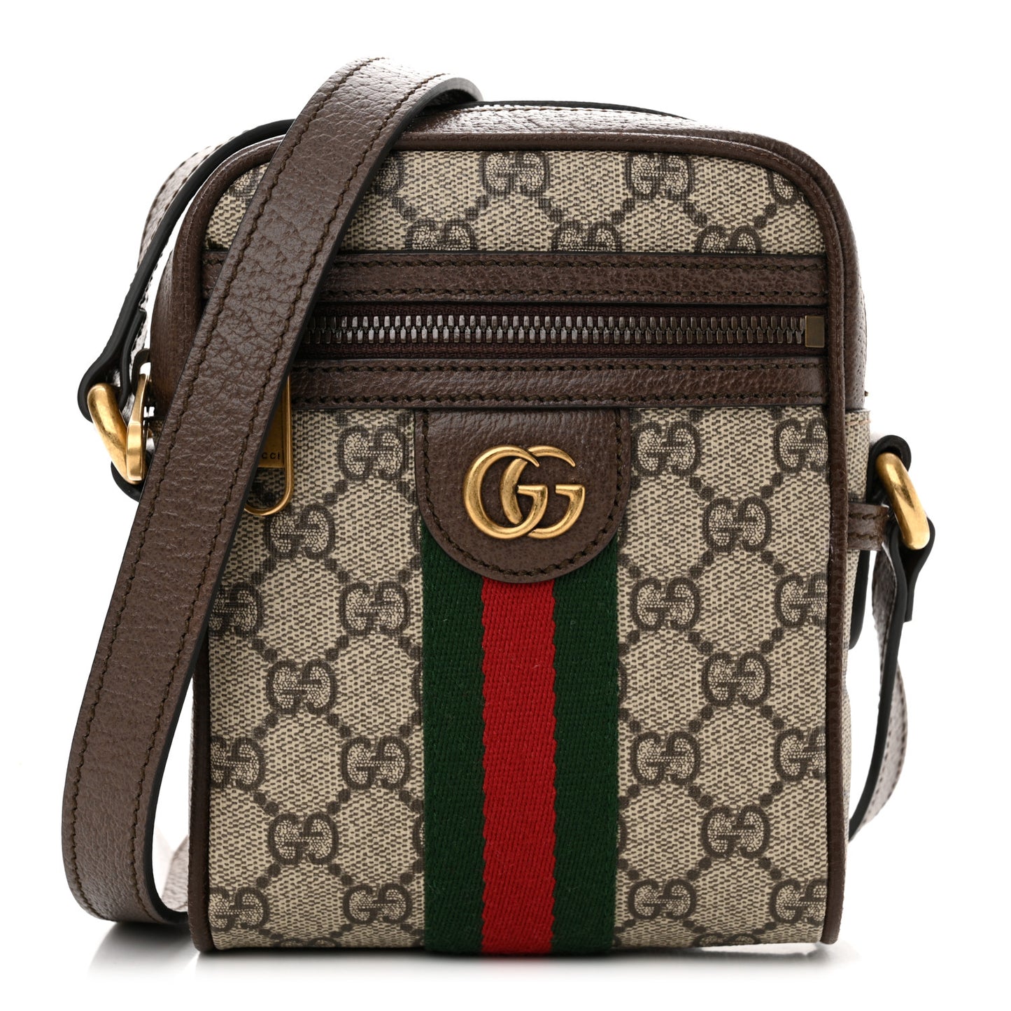 GG Supreme Monogram Web Mini Ophidia Messenger Brown