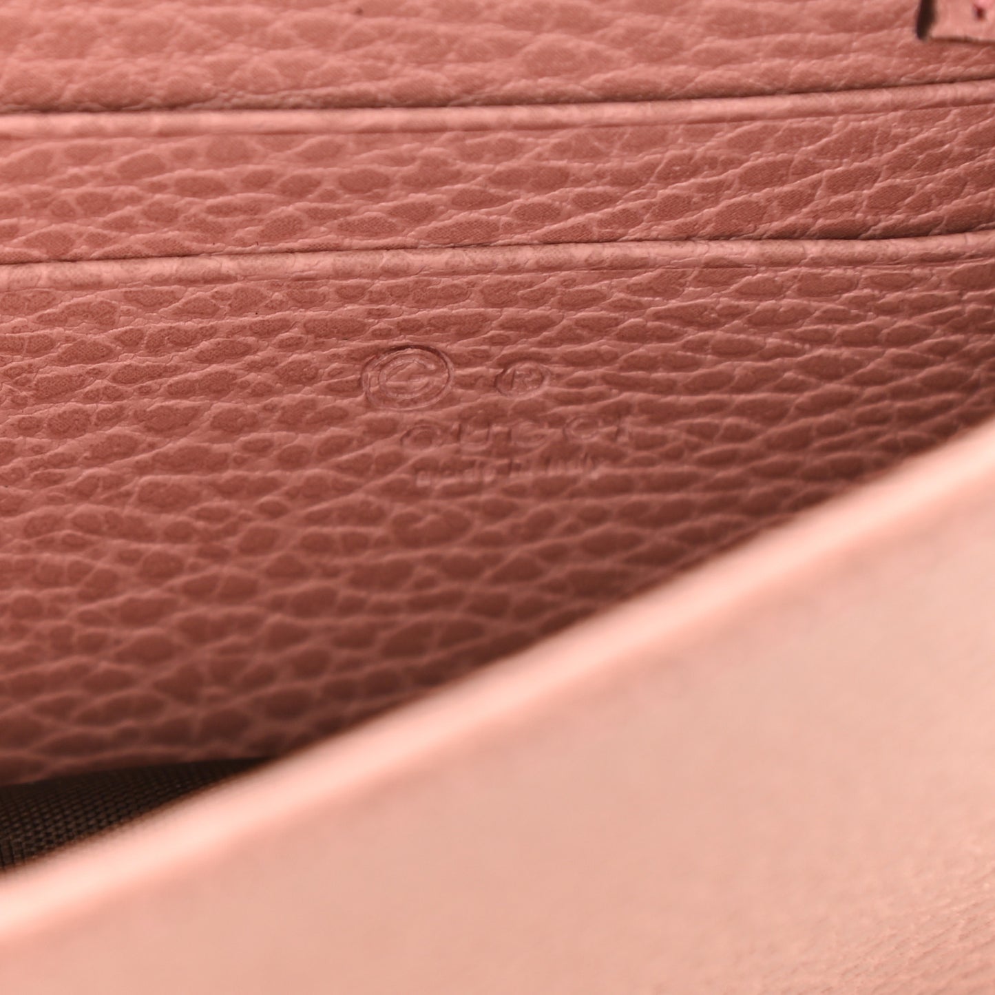Dollar Calfskin Interlocking G Chain Wallet Soft Pink