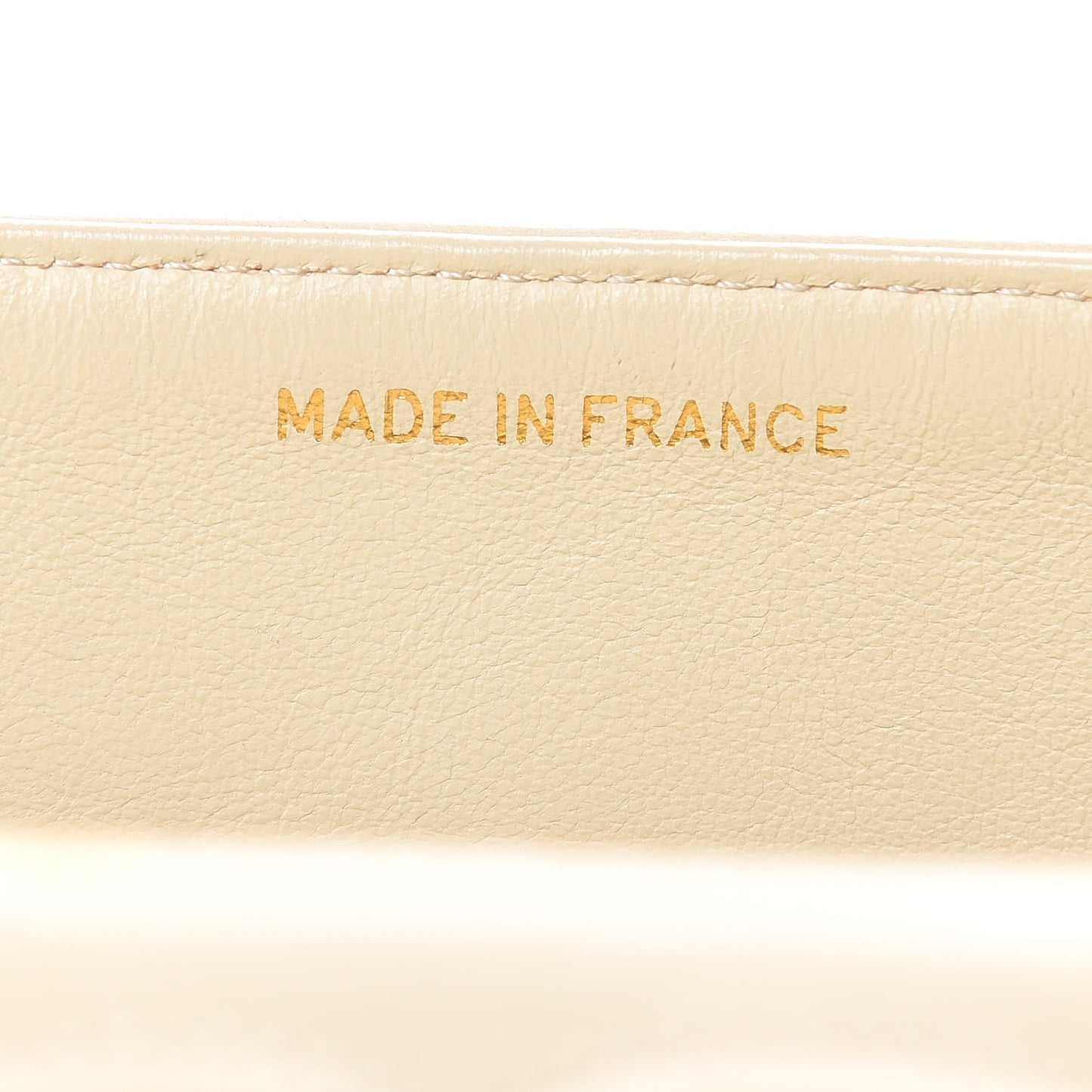 Lambskin Chevron Quilted Medium Double Flap Beige