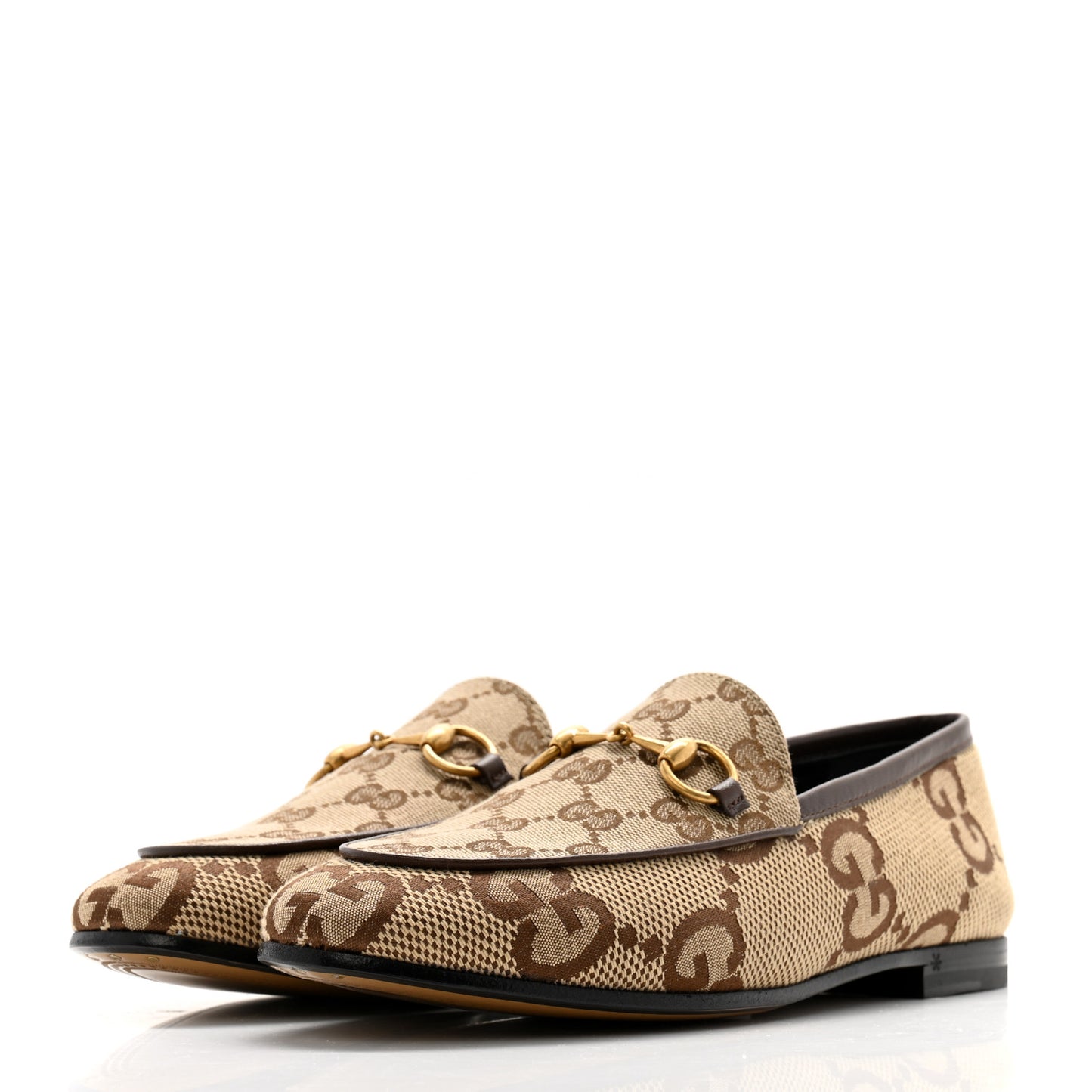 Canvas GG Monogram Horsebit Womens Jordaan Loafers 36.5