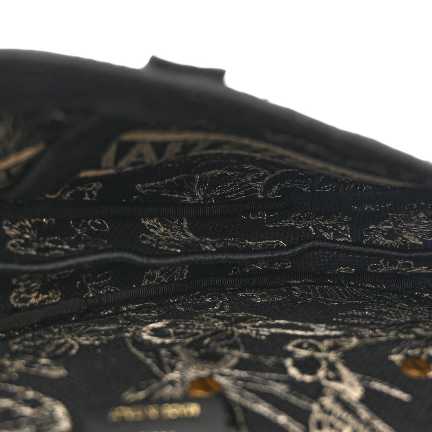 Canvas Embroidered Butterfly Print Saddle Bag Black