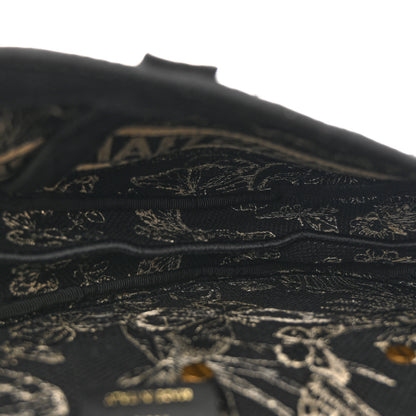 Christian Dior Canvas Embroidered Butterfly Print Saddle Bag Black 5 of 10