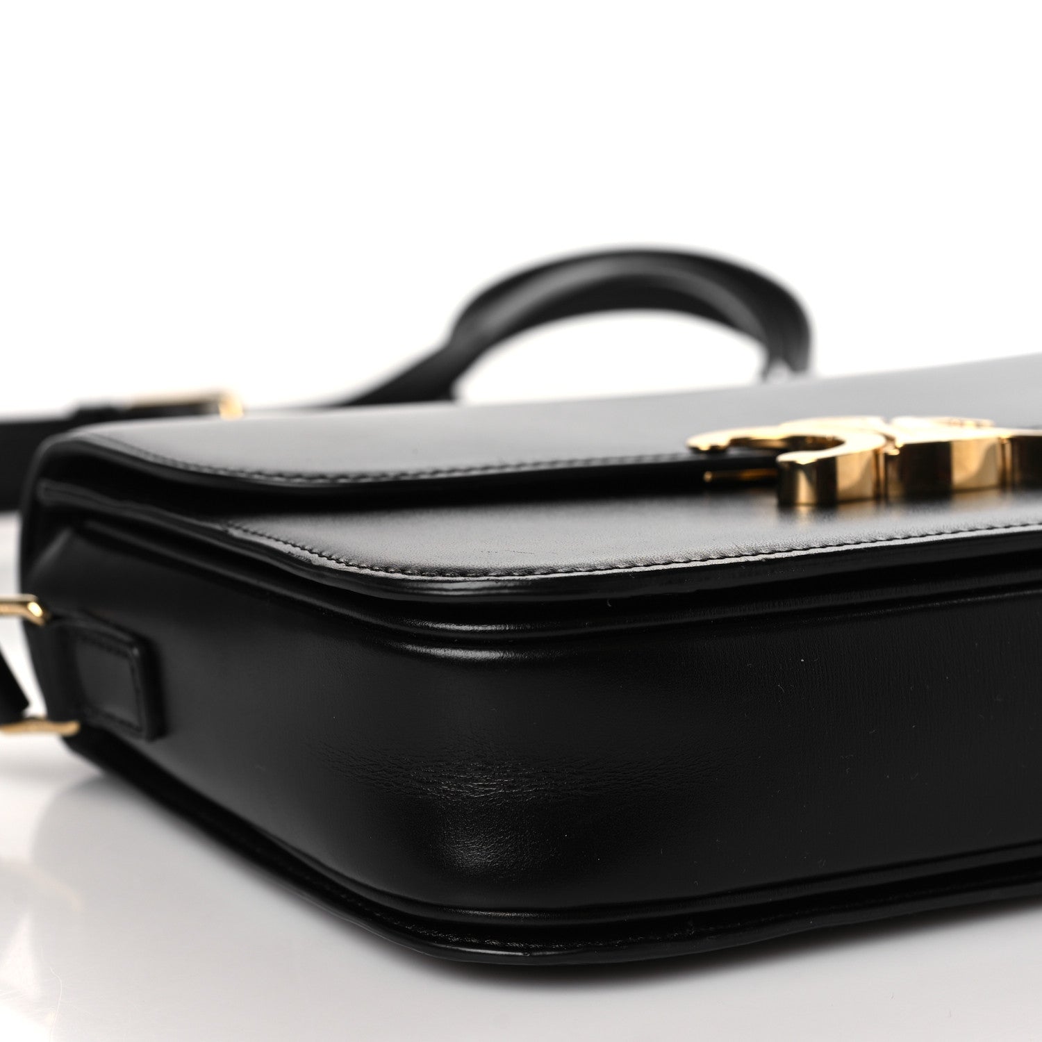 Celine Shiny Calfskin Medium Triomphe Black 9 of 10