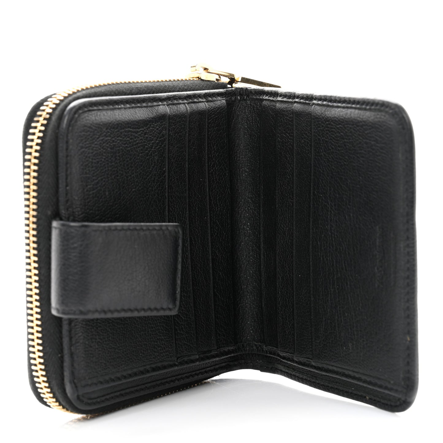 Goatskin Compact Wallet Black