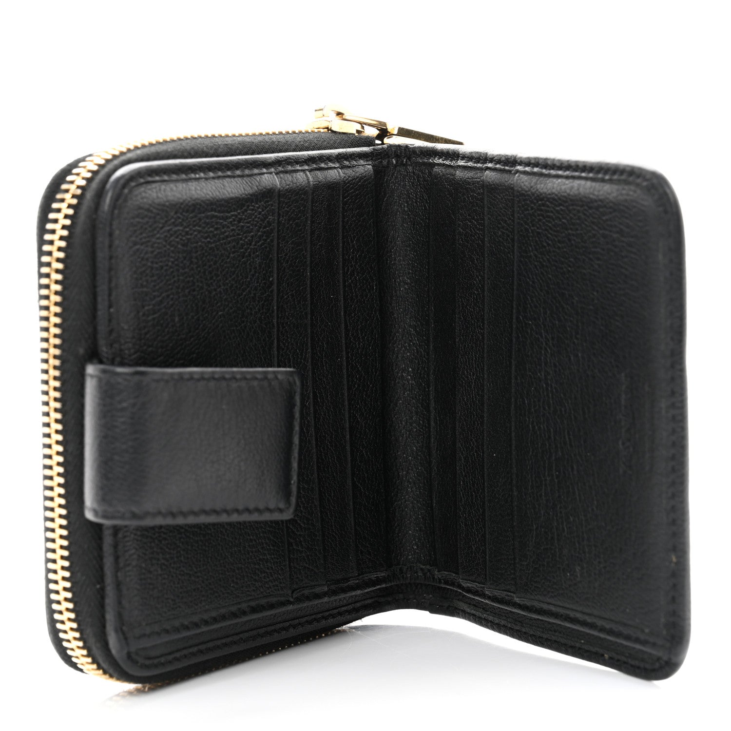 Saint Laurent Goatskin Compact Wallet Black 5 of 10